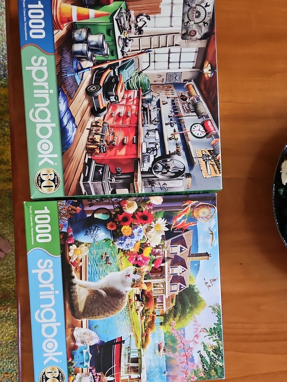 1000-Piece SPRINGBOK Puzzle - 60TH Anniversary PuzzlesColorful Cat & Cottage